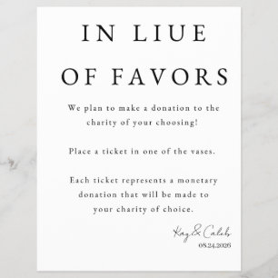Flyer Favor Sign para Boda