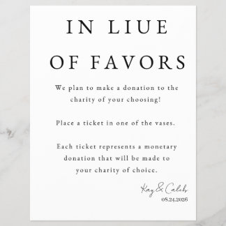 Flyer Favor Sign para Boda