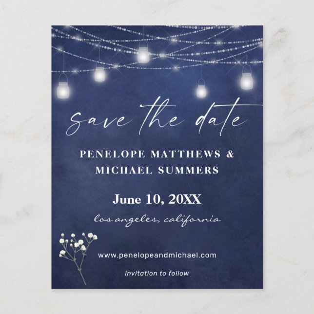 Flyer Fecha de ahorro de la foto del tablero B del bebé  (Frente)