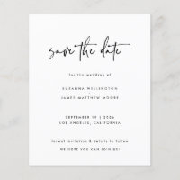 Fecha de Boda Minimalista con Caligrafía Presupues
