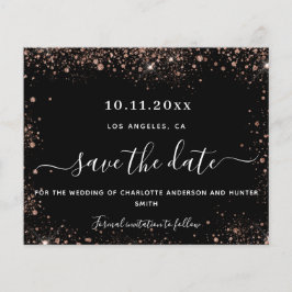 Flyer fecha de guardado del presupuesto del purpurina ro