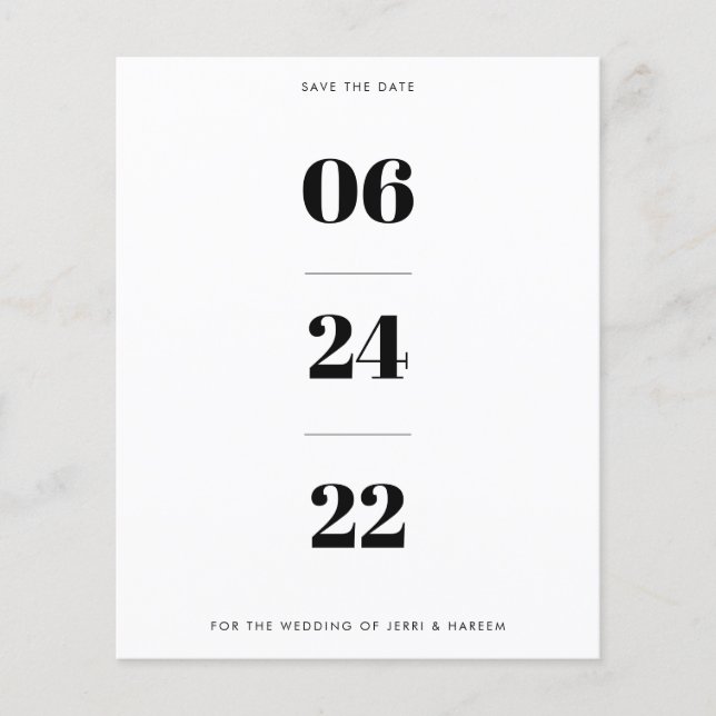 Flyer Fecha de guardado no fotográfico del presupuesto (Frente)