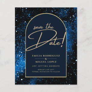 Flyer FECHA DE SALVACIÓN DEL Boda Galaxy Starry Night Bl