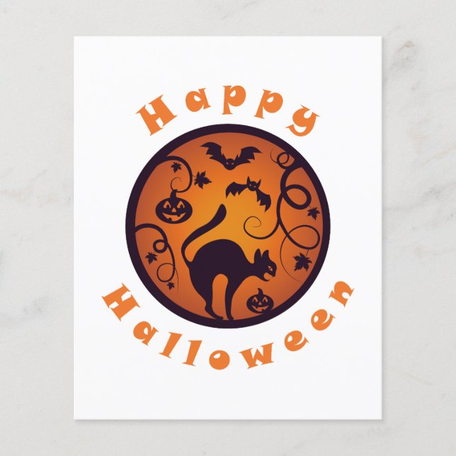 Flyer Felices arañas y murciélagos de gatos negros en la (Frente)