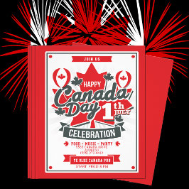 Flyer Feliz Día de Canadá Celebración 1 de julio Invitac
