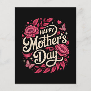 Flyer Feliz Día de las Madres Mamá Floral Linda