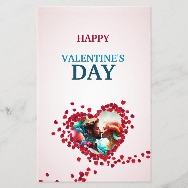 Flyer Feliz Día de San Valentín con Rosa (Frente)