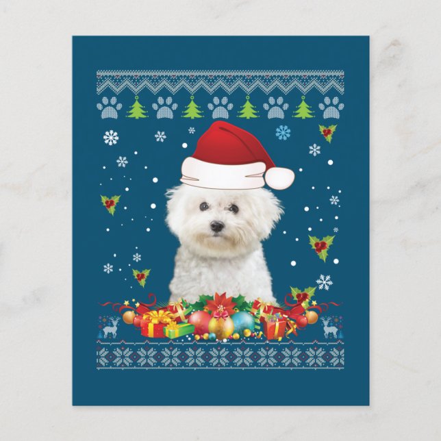 Flyer Feliz Navidad Bichons Frise Dog Ugly Sweater (Frente)