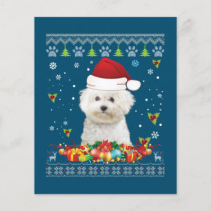 Flyer Feliz Navidad Bichons Frise Dog Ugly Sweater