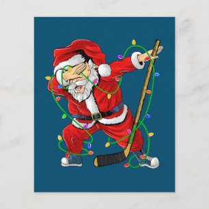 Flyer Feliz Navidad Hockey sobre hielo Dabbing Santa Cla
