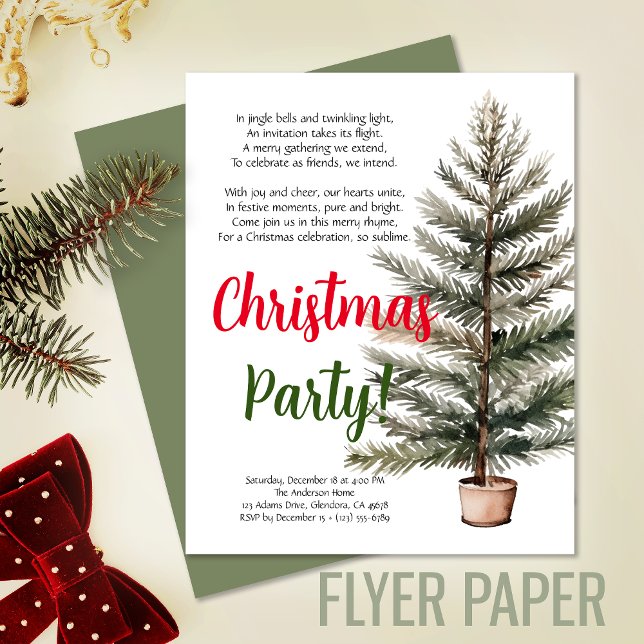 Flyer Feliz Navidad Invitación a la fiesta del poema (Exceptional value: budget-friendly Christmas invitation for memorable events and cost saving!)