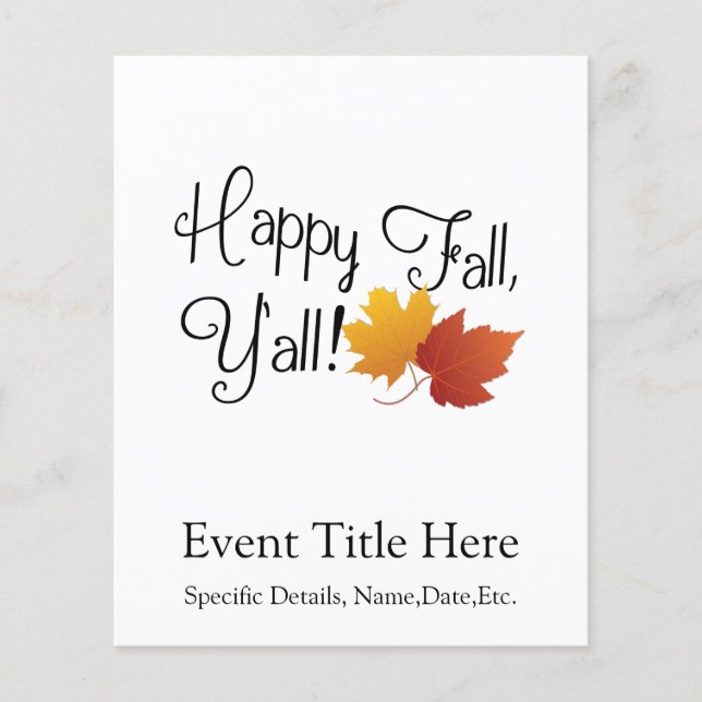 Flyer Feliz otoño, cosecha no-halloween del otoño (Frente)