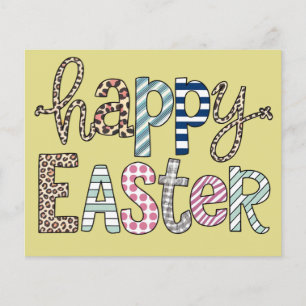 Flyer Feliz Pascua Conejo Floral Lindo Primavera Leopard