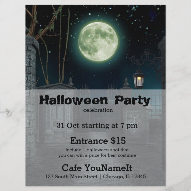 Flyer Festividad de Graveyard Halloween (Frente)