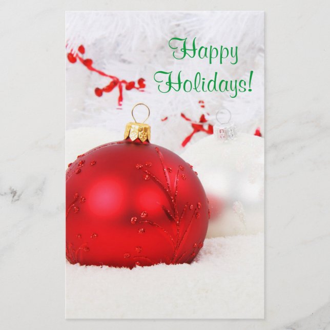 Flyer Festividades felices rojas y blancas de los navida (Frente)