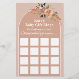 Flyer Ficha de juego de Bingo de Baby Shower, Hello Baby