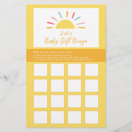 Flyer Ficha de juego de Bingo de Baby Shower, Sunshine M