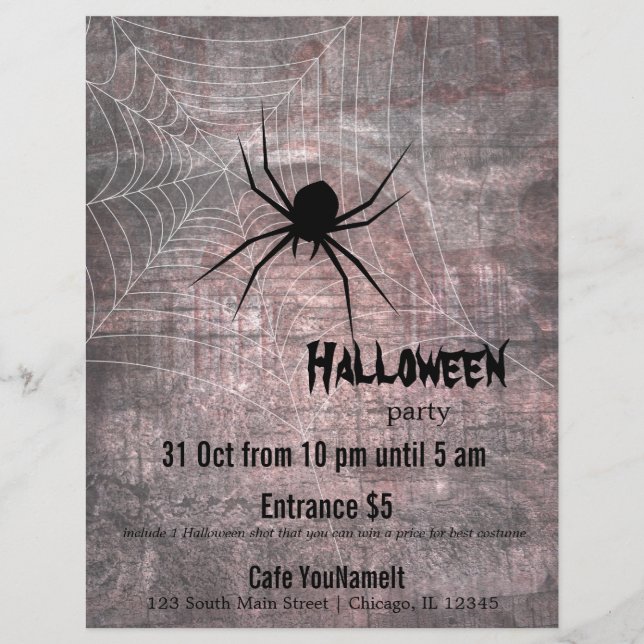 Flyer Fiesta Araña de Halloween (Frente)