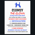 Flyer Fiesta Balloon Kids Entertainer, Clown Advertising<br><div class="desc">Artista De Niños fiestas En Globo,  Volantes De Publicidad De Payaso Por La Tienda De Tarjetas De Negocios.</div>