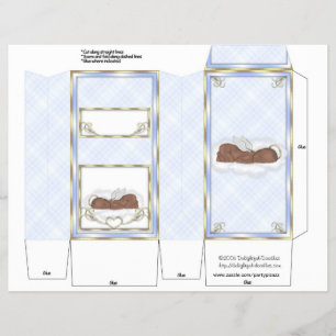 Flyer Fiesta Blue Pinch Box Favors. Bebé afroamericano