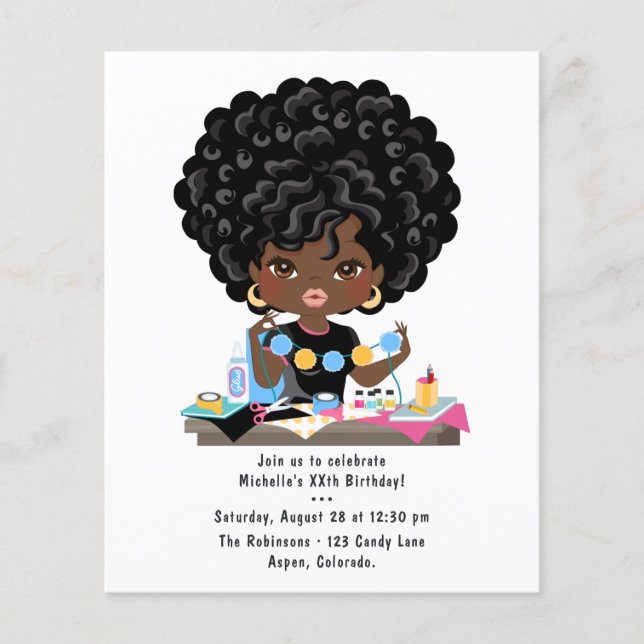 Flyer Fiesta de artesanías africanas cumpleaños (Frente)