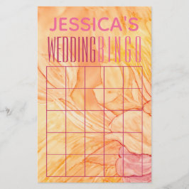 Flyer Fiesta de boda BINGODiseño de flores frescas