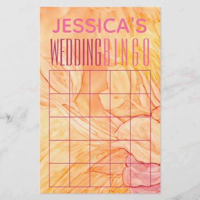 Flyer Fiesta de boda BINGODiseño de flores frescas (Frente)