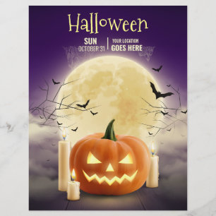 Flyer Fiesta de Casa Embrujada de Halloween editable, Ha