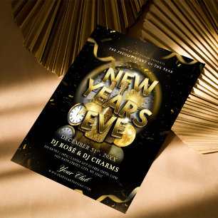 Flyer Fiesta de Club de Nochevieja Black & Gold