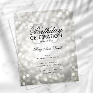 Flyer Fiesta de Cumpleaños con Luces de Destello de Plat