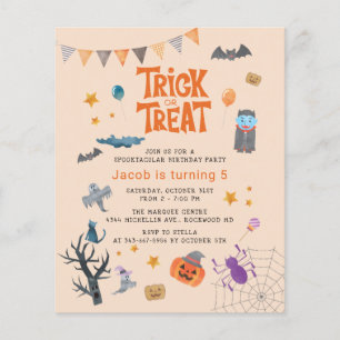 Flyer Fiesta de Cumpleaños de Halloween Truco o Trato co