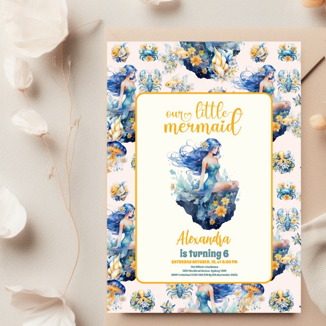 Flyer Fiesta de cumpleaños de la sirena mágica (Subido por el creador)