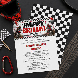 Flyer Fiesta de cumpleaños de Motocross Dirt Bike Boys 8