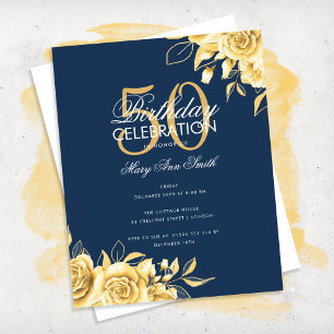 Flyer Fiesta de cumpleaños floral con presupuesto elegan