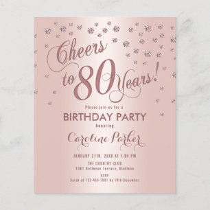 Flyer Fiesta de cumpleaños número 80 del presupuesto - I