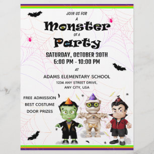 Flyer Fiesta de disfraces de Halloween de la Momia de Fr
