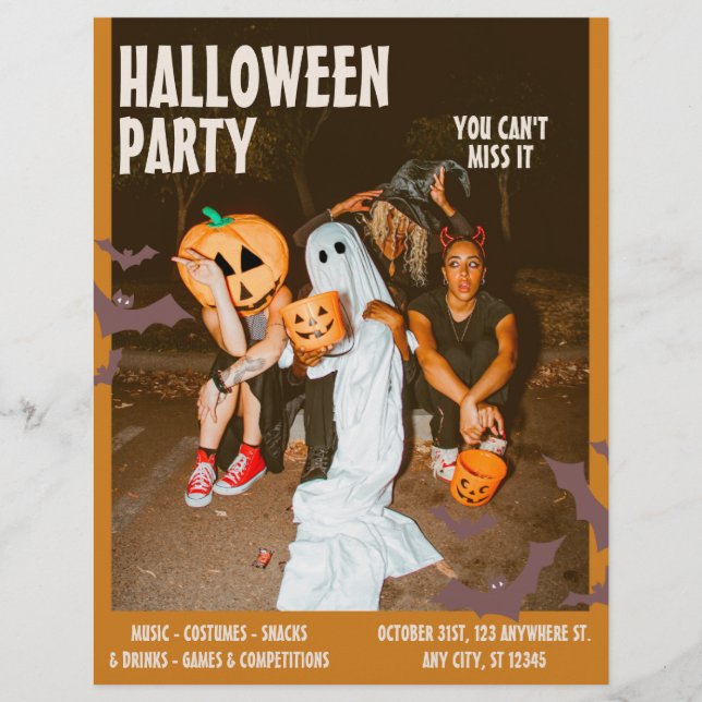 Flyer Fiesta de disfraces de Halloween, Halloween vintag (Frente)