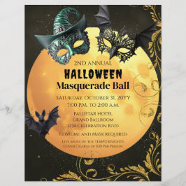 Flyer Fiesta de disfraces de mascarada de Halloween