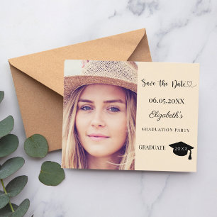 Flyer Fiesta de graduación champán moderno Save the Date