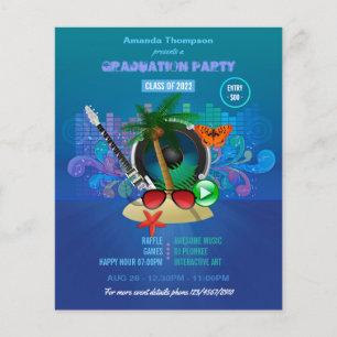 Flyer Fiesta de Graduación en el Club de Verano Purple