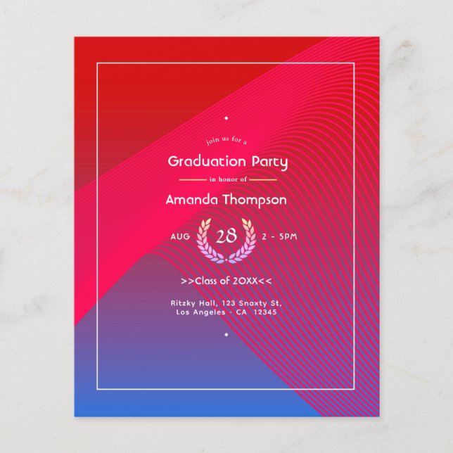 Flyer Fiesta de Graduación Geometric Glow (Frente)