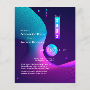Flyer Fiesta de Graduación Geometric Glow