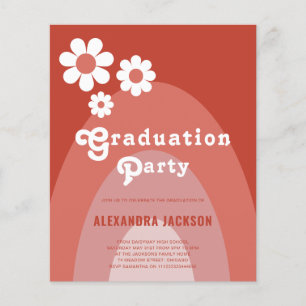 Flyer Fiesta de Graduación Retro Simple Daisy Presupuest