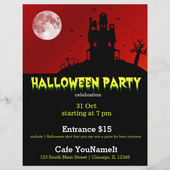 Flyer Fiesta de Halloween (Frente)