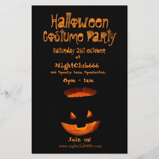Flyer Fiesta de Halloween (Frente)