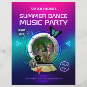 Flyer Fiesta de música de baile de verano del club agreg