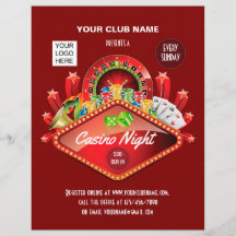 Fiesta de noche de casino de club personalizada ag