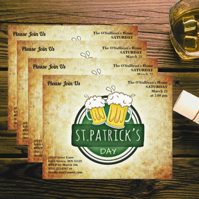 Flyer Fiesta de San Patricio con cerveza irlandesa econó (Subido por el creador)