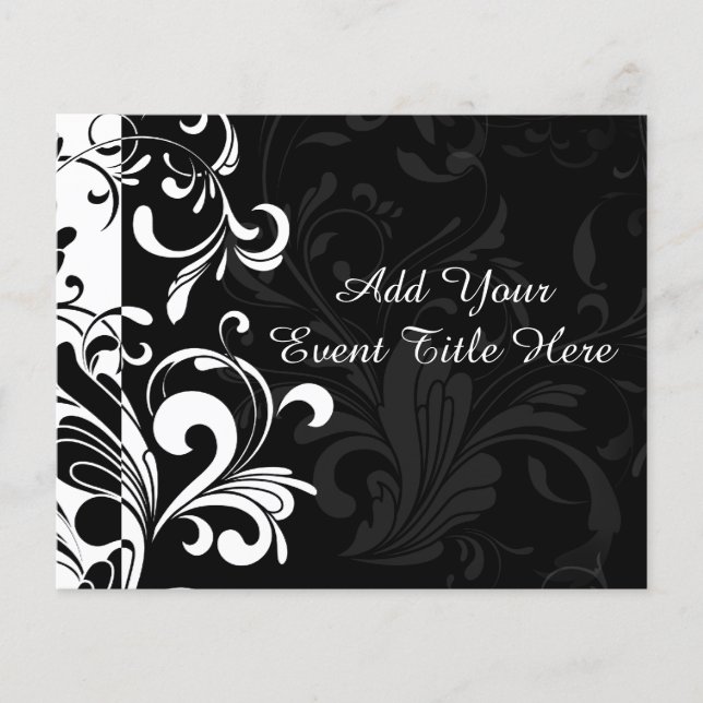 Flyer Fiesta De Swirl De La Fuente Blanca Negra (Frente)