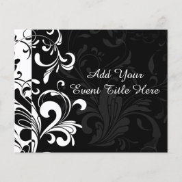 Flyer Fiesta De Swirl De La Fuente Blanca Negra